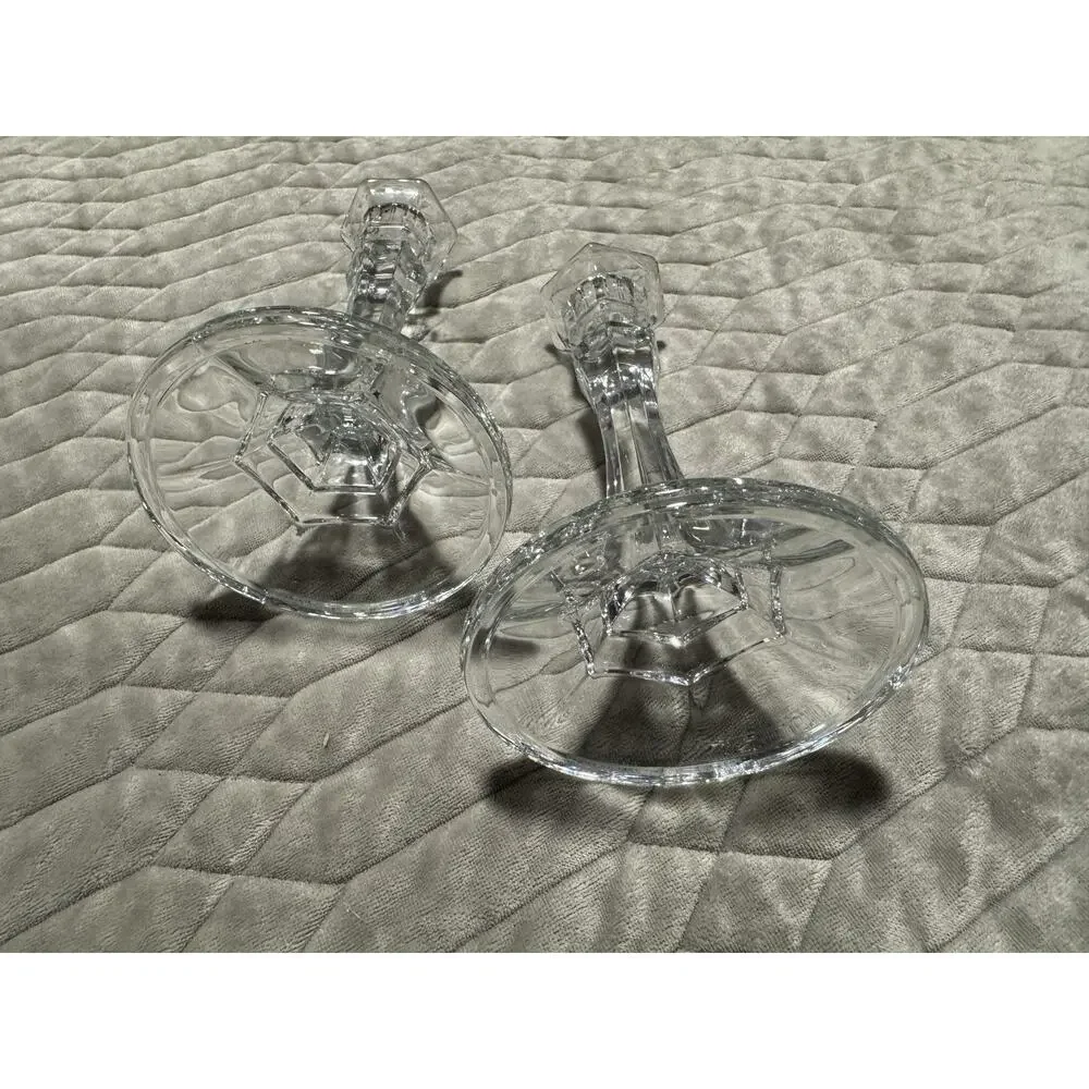 Pair Of Vintage Crystal Candlesticks 6.5in